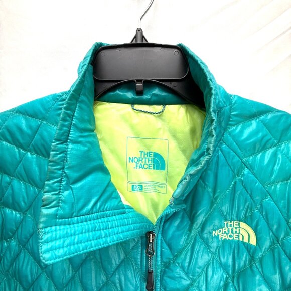 The North Face ThermoBall Eco Jacket Womens Large Teal Puffer Zip Winter Outdoor - Picture 3 of 8